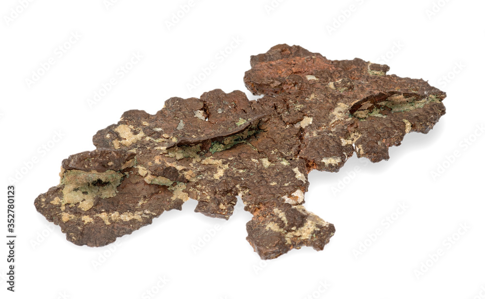 Mineral copper on white background Mineral copper on white background