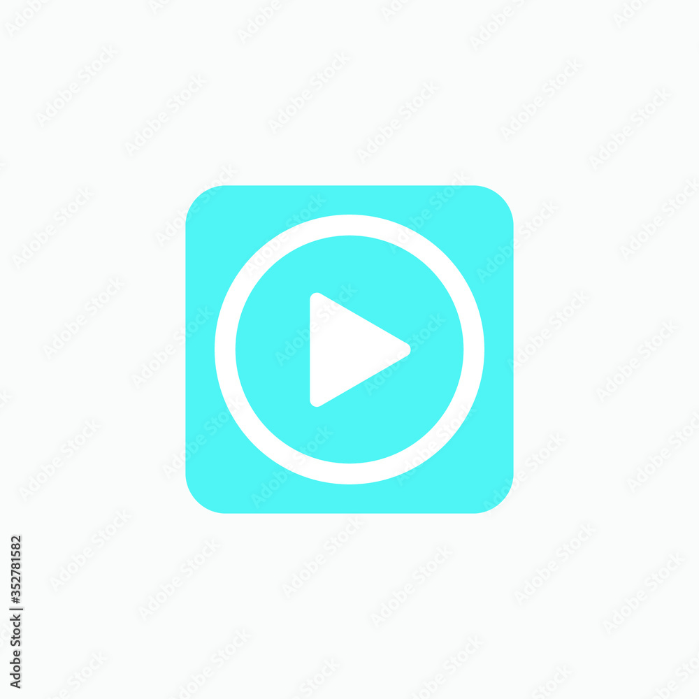 video player icon on blue background video player icon on blue background