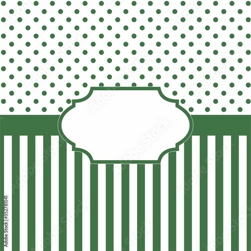 green greeting card with copy space
