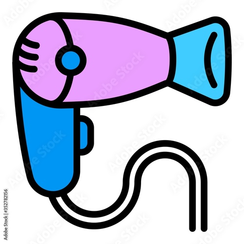 Modern hair dryer icon. Outline modern hair dryer vector icon for web design isolated on white background