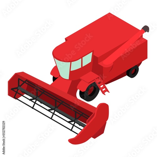 Farm combine icon. Isometric of farm combine vector icon for web design isolated on white background