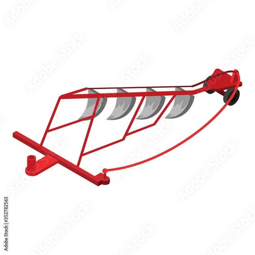 Tractor plow icon. Isometric of tractor plow vector icon for web design isolated on white background