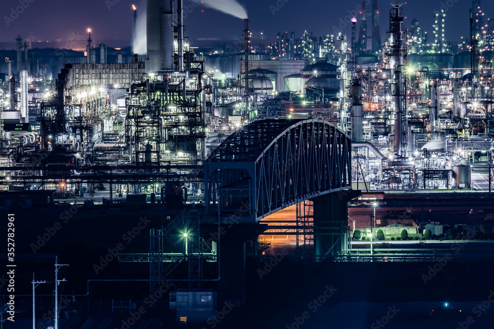 Obraz premium 水島の工場夜景