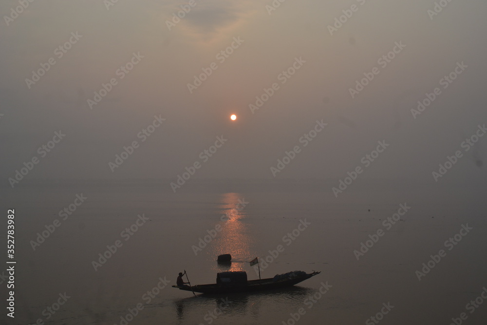 fishing boat at sunrise fishing boat at sunrise