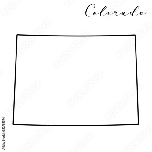 Vector high quality map of the American state of Colorado simple hand made line drawing map