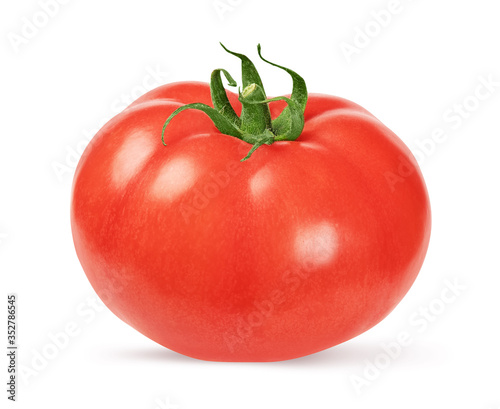 whole tomato isolated on white with clipping path