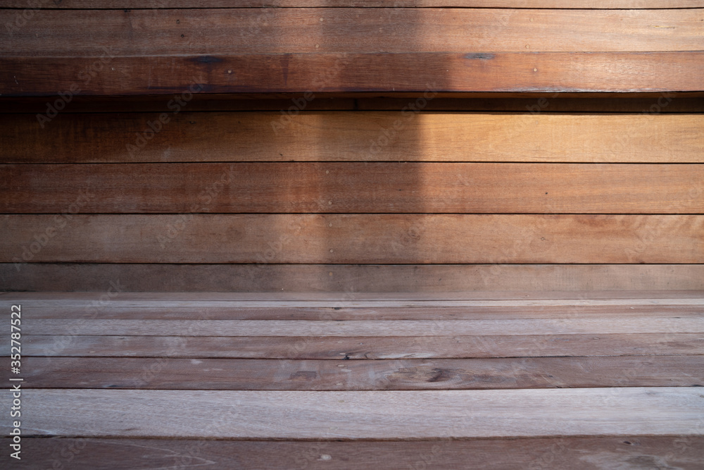 Fototapeta premium Empty Scene of Grunge wood plank texture with natural grain / background texture
