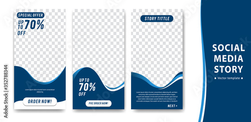 Editable creative instagram social media story vector template for finance, trust business or promotion purpose with blue white color.