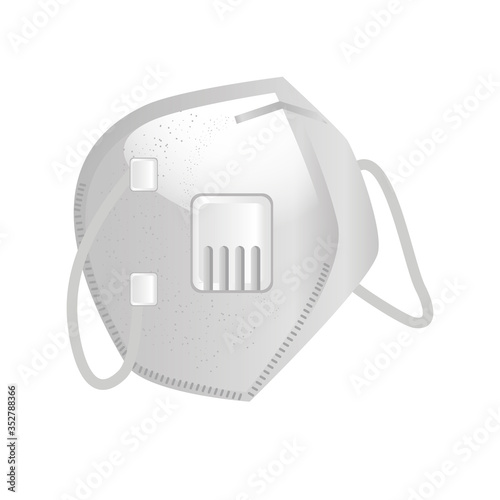 industrial face mask n95 on white background