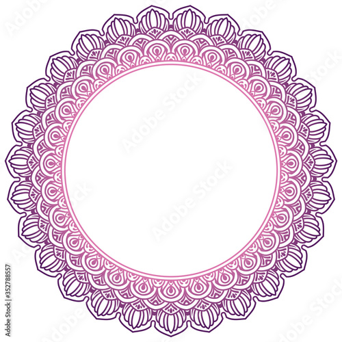 Vector round abstract circle. Mandala style. Decorative element, colored circular design element.