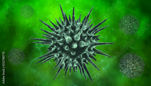 Coronavirus disease COVID-19 infection 3D medical illustration. 3d rendering.