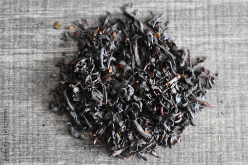 Black English breakfast tea leaves - can be used as a background