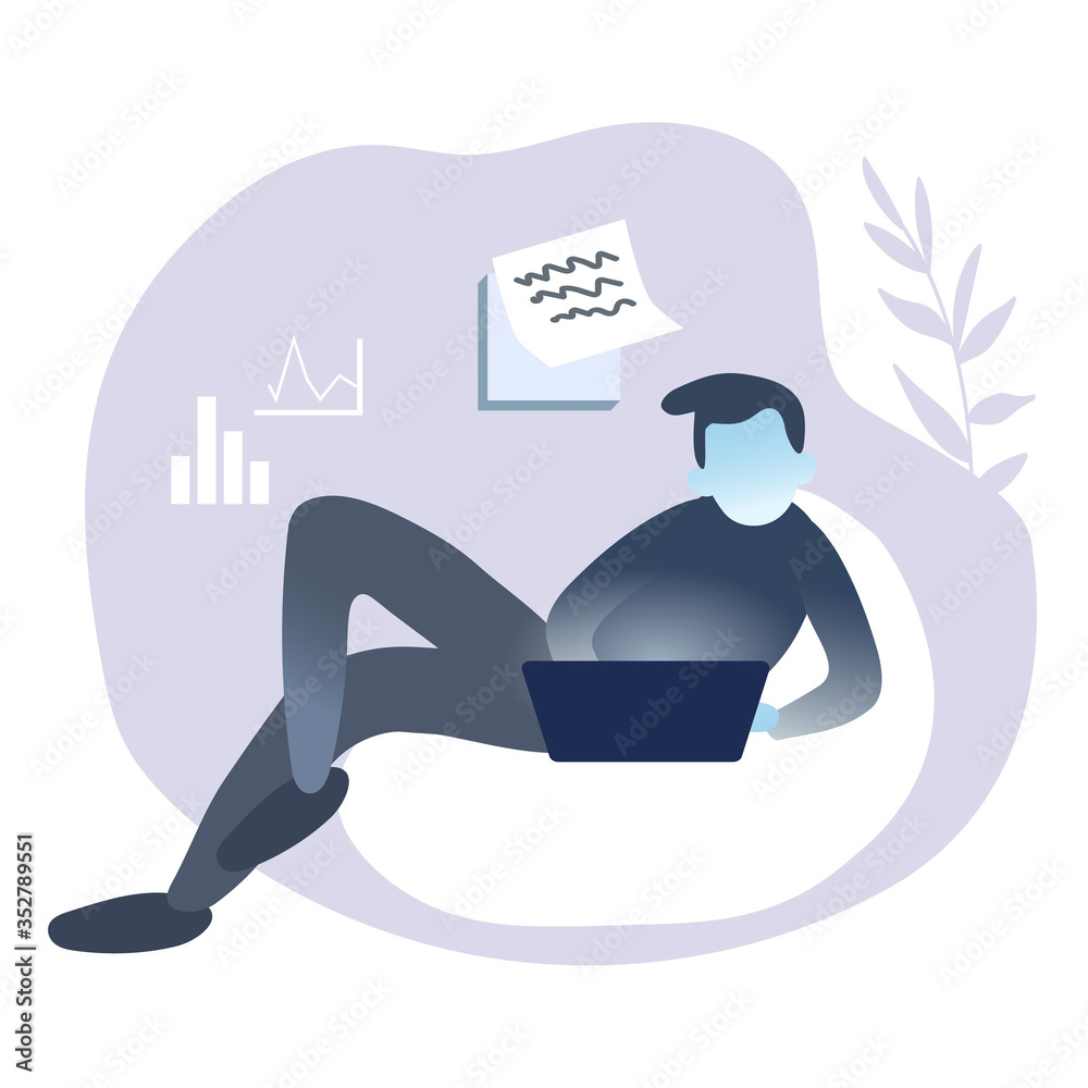 Monochrome picture of people with laptop. Isolated vector flat illustration of characters with notebook. Collection of office person working at home. Online education, studying indoors. Monochrome picture of people with laptop. Isolated vector flat illustration of characters with notebook. Collection of office person working at home. Online education, studying indoors.
