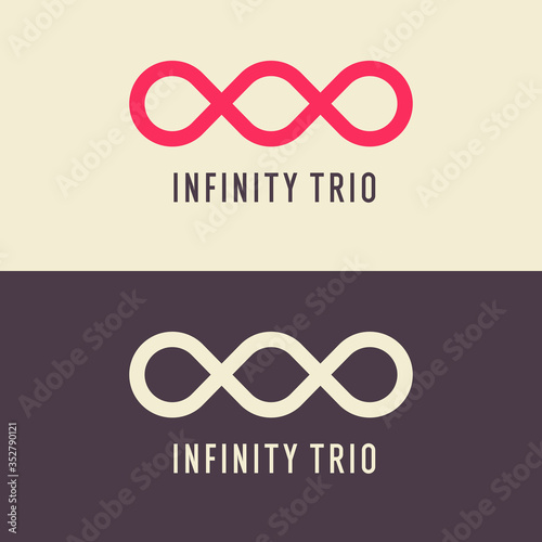 The illustration shows the infinity trio sign. Modern graphics.