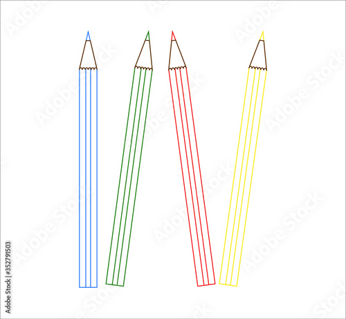colored wooden pencils. Illustrator for web and mobile design.