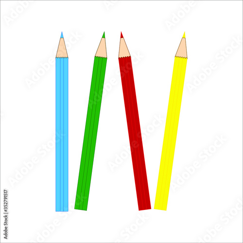 colored wooden pencils. Illustrator for web and mobile design.