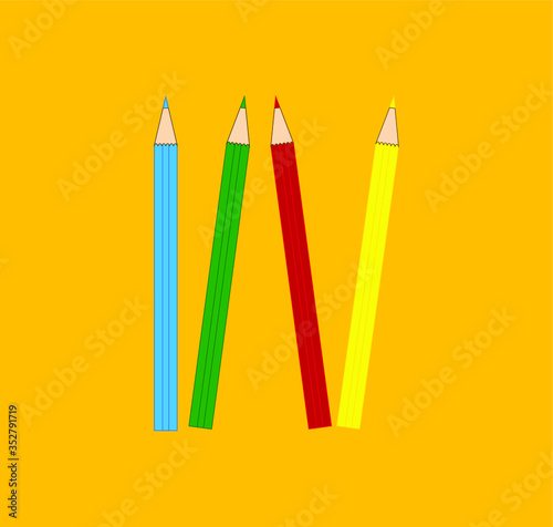 colored wooden pencils. Illustrator for web and mobile design.