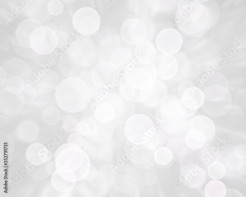 White bokeh background. Blur background. White bubbles.