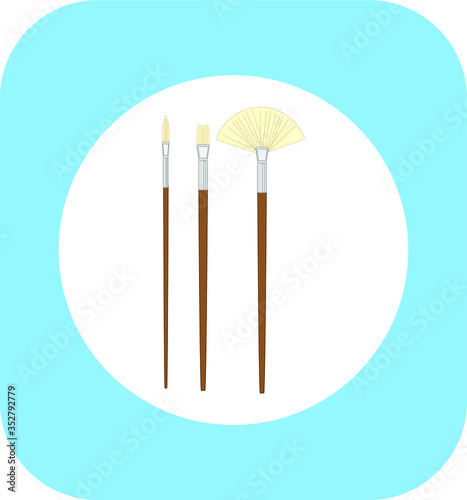 collection of brushes to paint canvases. Illustrator for web and mobile design.