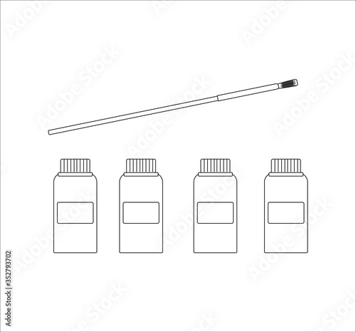 colored tempera pots. Illustrator for web and mobile design.