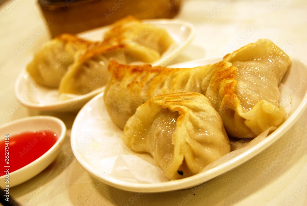Pork Gyoza, Dim Sum is a popular breakfast in Hongkong. Pork Gyoza, Dim Sum is a popular breakfast in Hongkong.