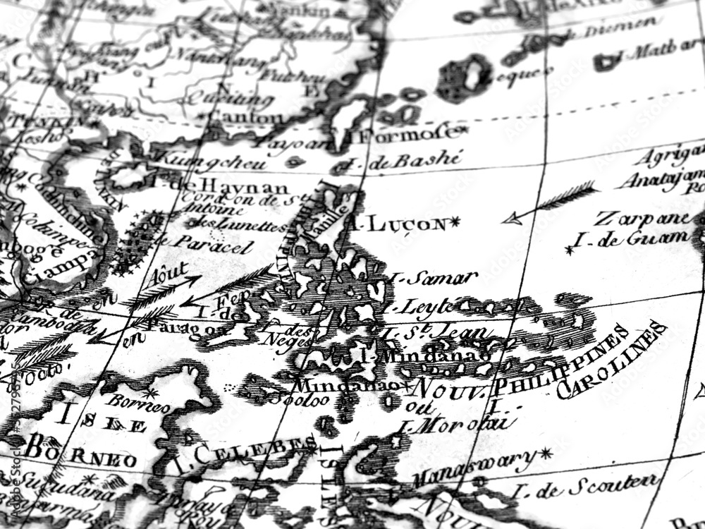 Fototapeta premium アンティークの世界地図 フィリピン