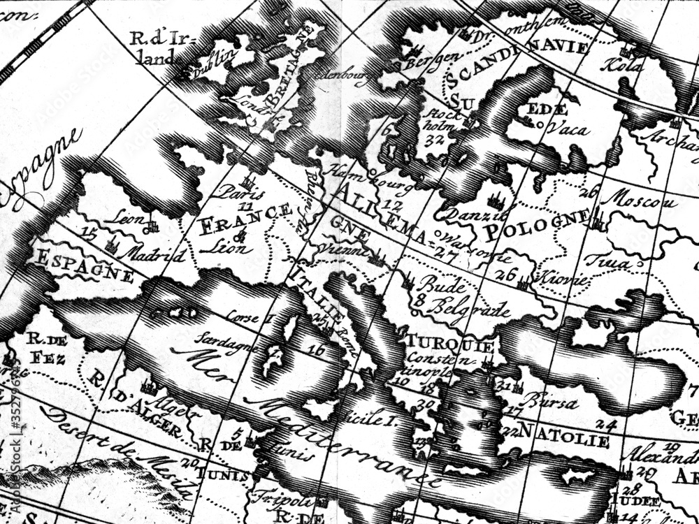 アンティークの世界地図 ヨーロッパ アンティークの世界地図 ヨーロッパ