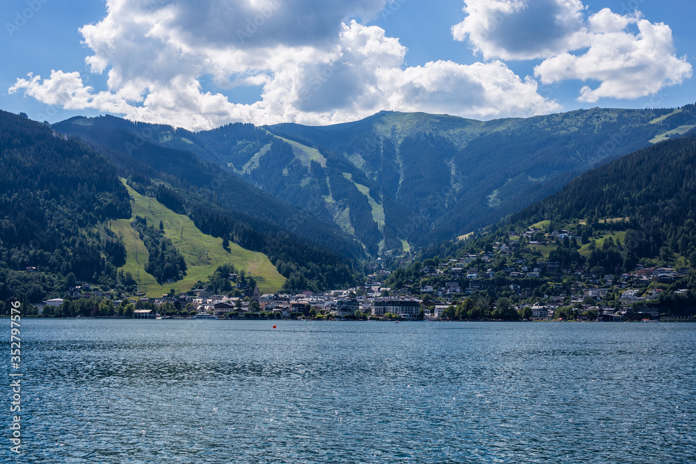 View of Zeller See and Surrounding Mountains, Austria