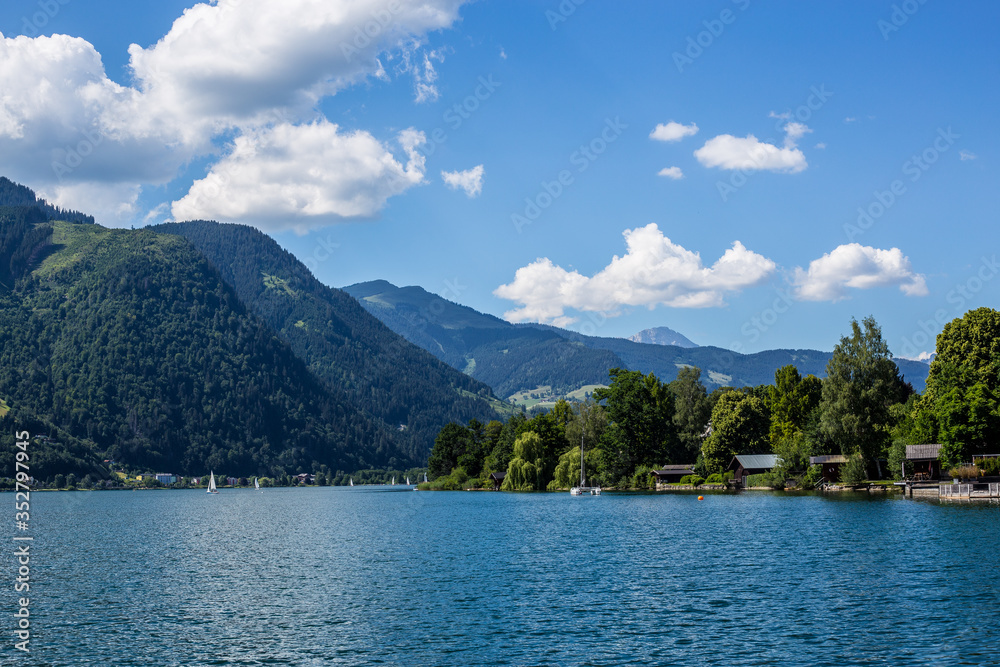 View of Zeller See and Surrounding Mountains, Austria