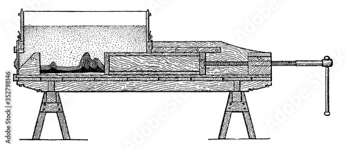 Machine for Producing Folded Strata, vintage illustration.