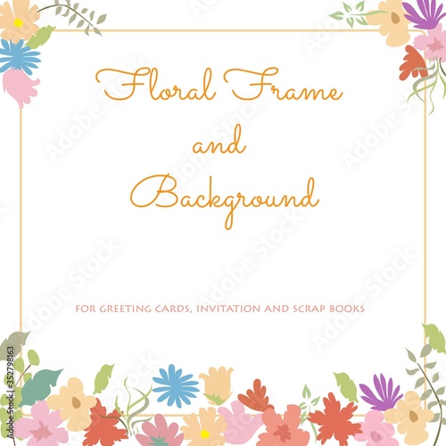 Floral Frame and border background template