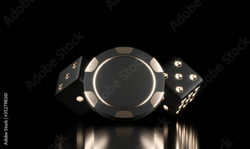 Konstfotografi Casino chips on black