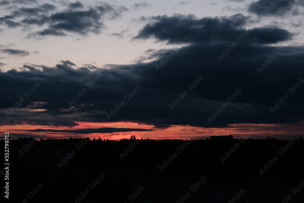 Fototapeta premium dark gray storm clouds after the rain