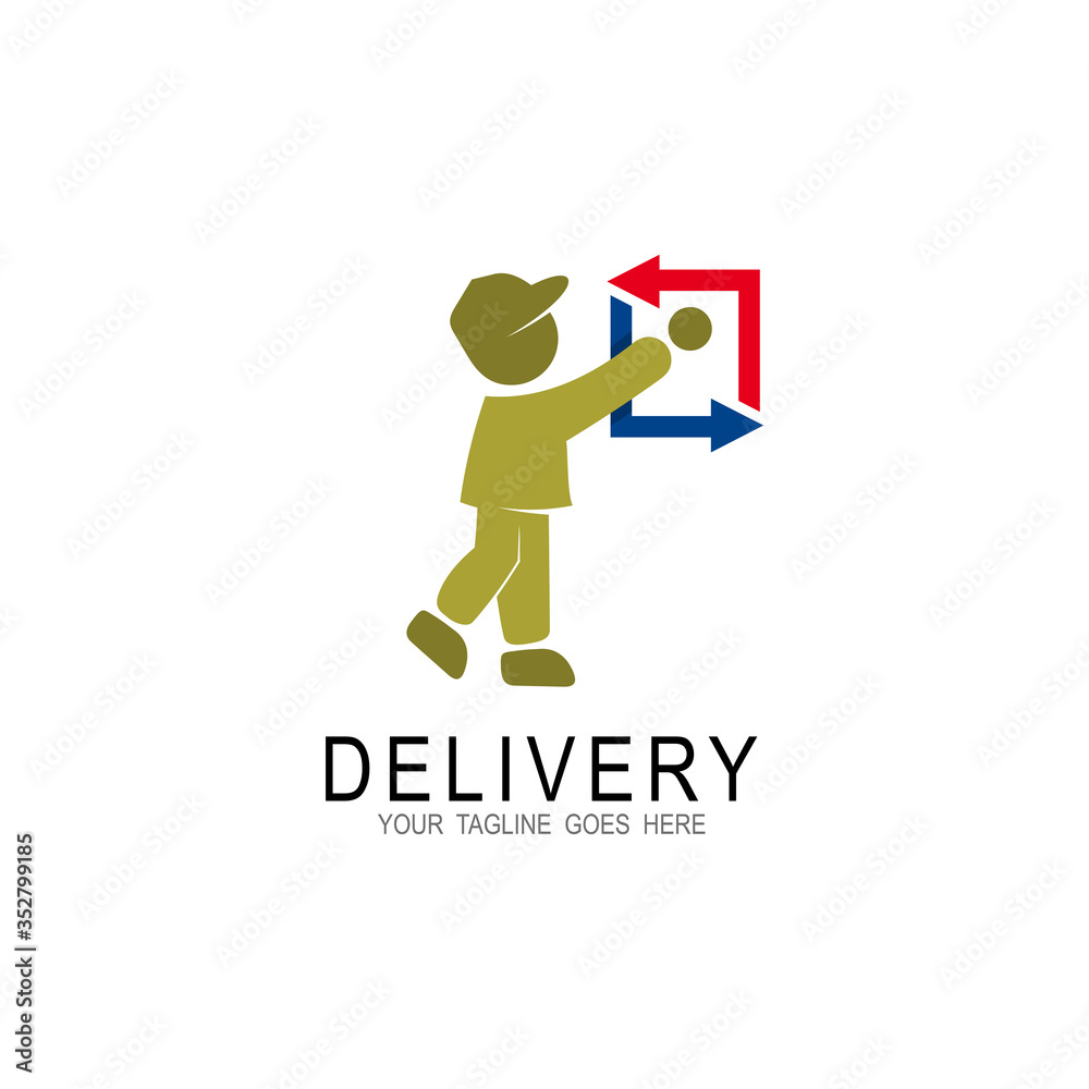 The courier logo is shipping the order, delivery order logos