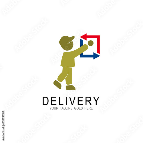 The courier logo is shipping the order, delivery order logos