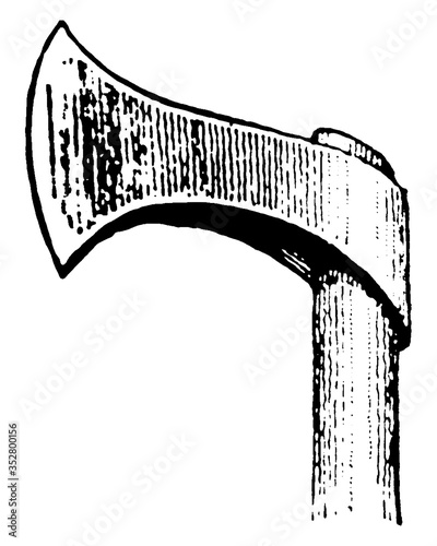 Francisca Throwing Axe, vintage illustration.