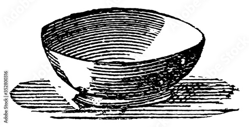 Bowl, vintage illustration