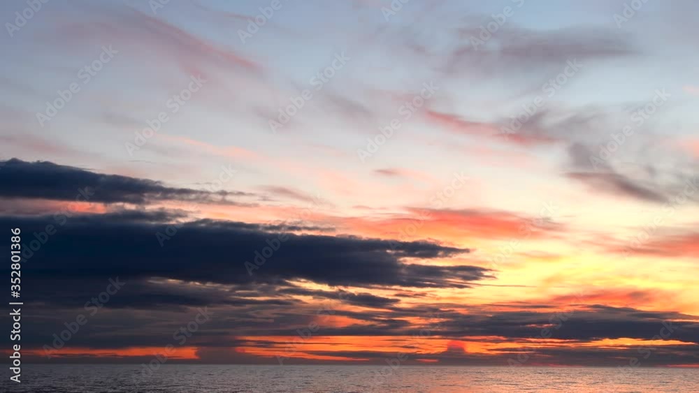 Cloudy sunset over ocean, Sweden Cloudy sunset over ocean, Sweden