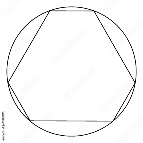 Cyclic Hexagon, vintage illustration
