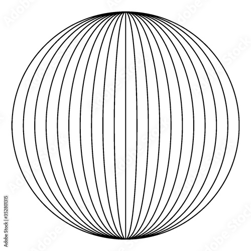 Nine Ellipses Inside A Circle, vintage illustration.