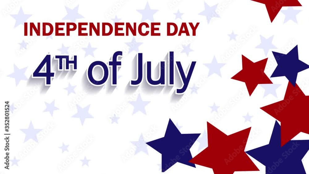 4th of July Independence Day animation. Animation of Independence Day on background with an U.S. flag drawingUnited States of America presidential election democracy holiday concept digital compositio