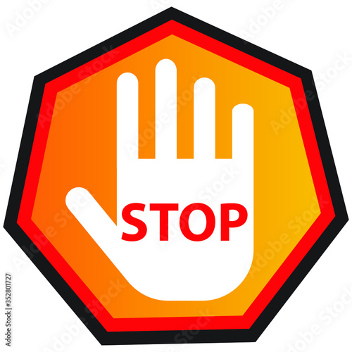 stop hand sign vector