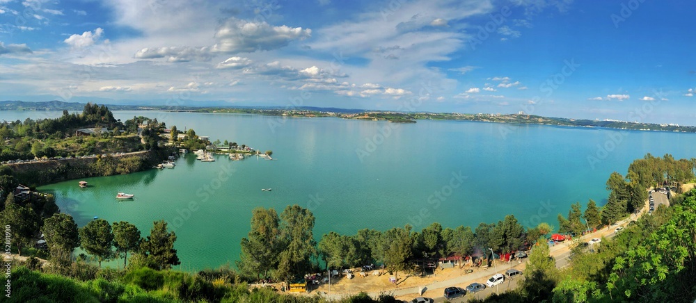 Very beautiful lake at the Euphrates River in Adana Turkey
