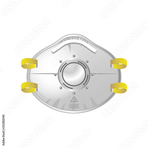 industrial face mask n95 on white background
