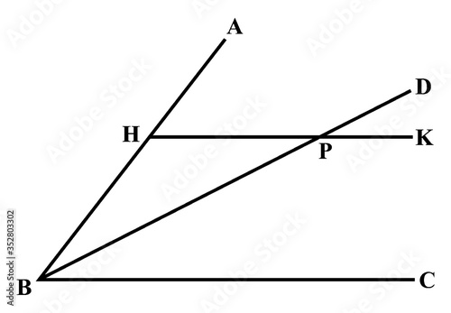 Bisecting Angle, vintage illustration.