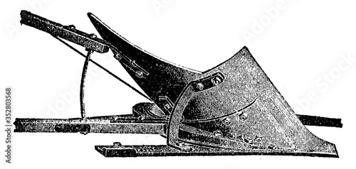 Steel Moldboard Plow, vintage illustration.