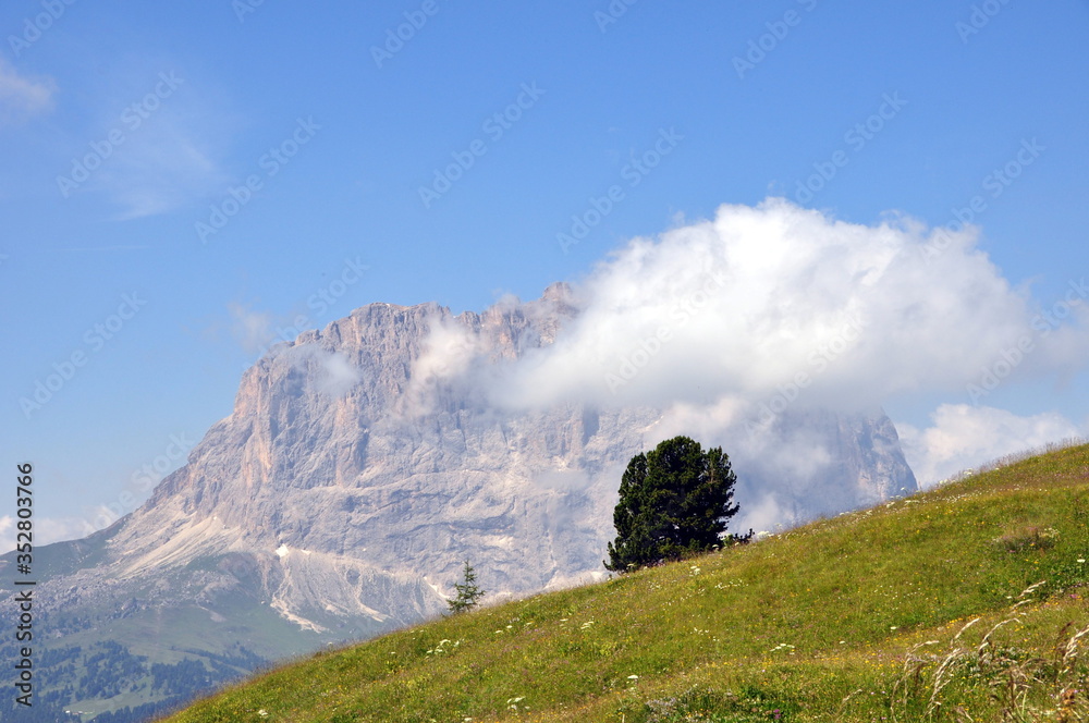 Fototapeta premium Unterwegs am Langkofel