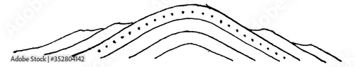 Symmetrical Anticline, vintage illustration.