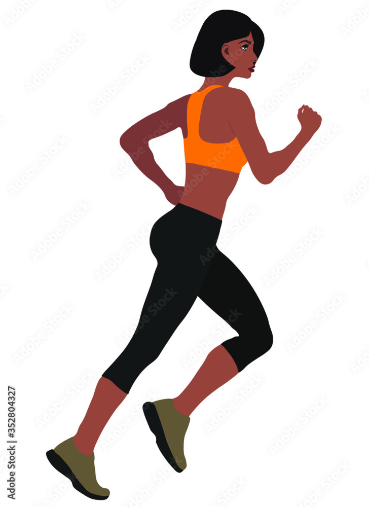 Sports girl jogging for a slim figure