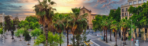 Photography Aerial view of Plaza Universitat in Barcelona. Catalonia,Spain